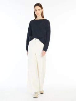Oversized diamond-knit cotton sweater