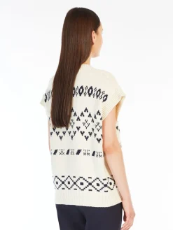 Oversized jacquard cotton gilet