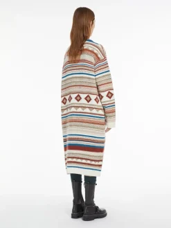 Oversized jacquard-knit cardigan