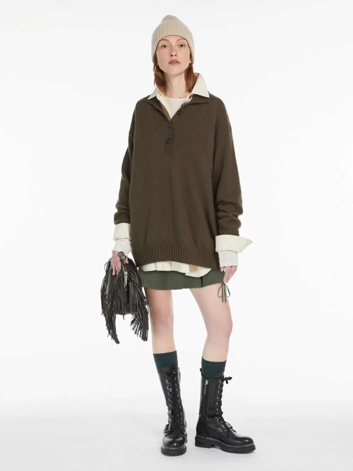 Oversized mohair-blend pullover