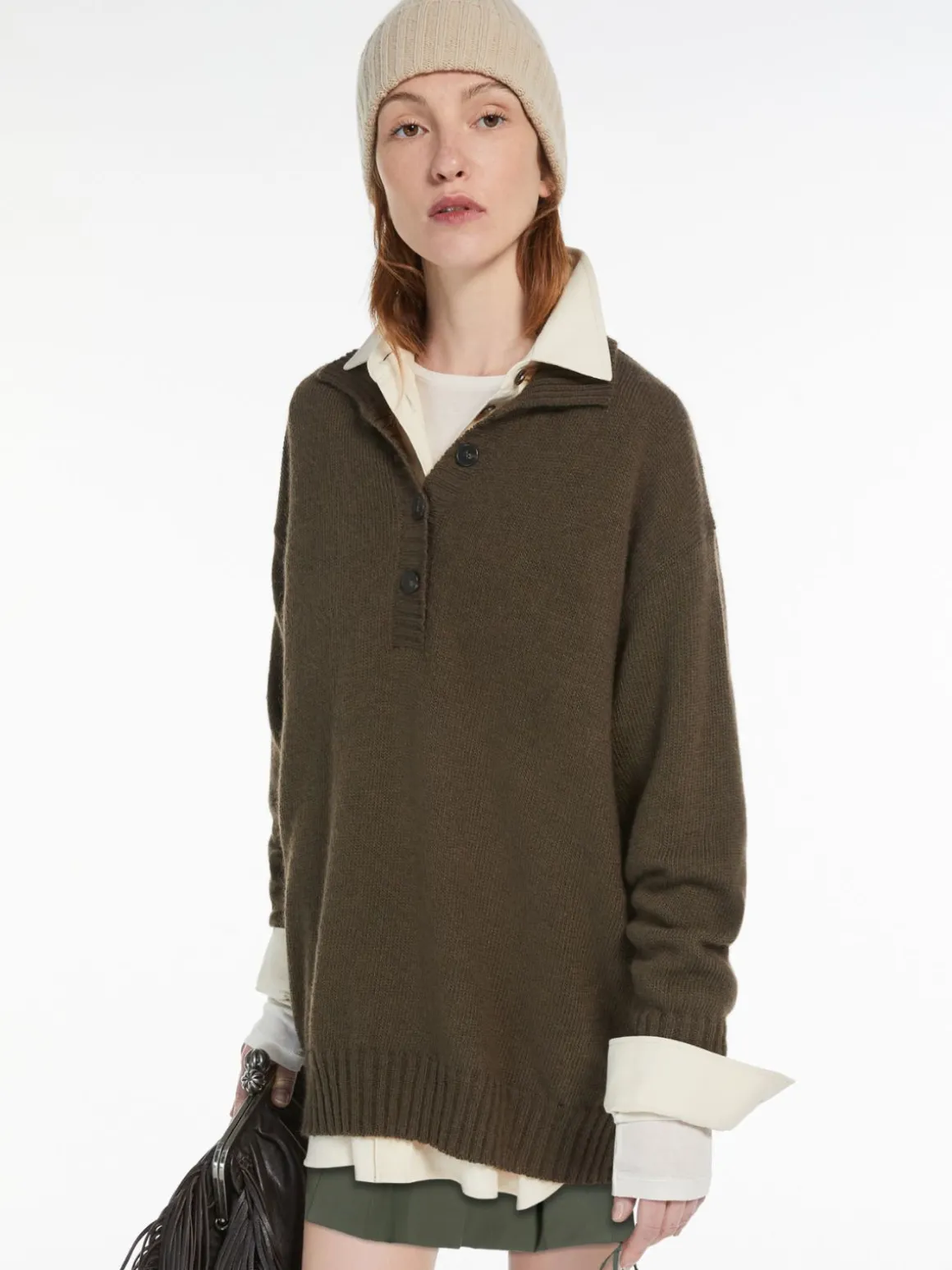 Oversized mohair-blend pullover