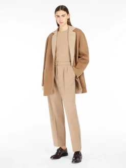 Oversized reversible jacket in wool and cashmere