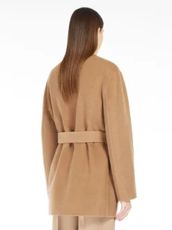 Oversized reversible jacket in wool and cashmere