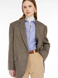 Oversized Shetland-look wool blazer