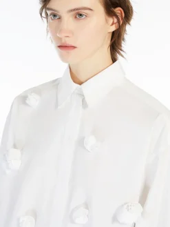 Oversized shirt with 3D rose detail
