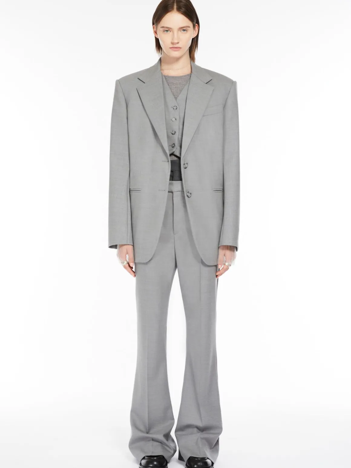Oversized stretch wool blazer