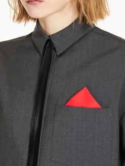 Oversized stretch wool shirt