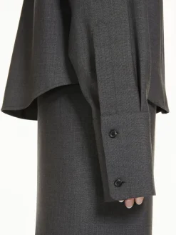 Oversized stretch wool shirt