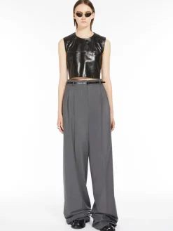 Oversized stretch wool trousers