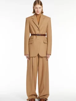 Oversized stretch wool trousers
