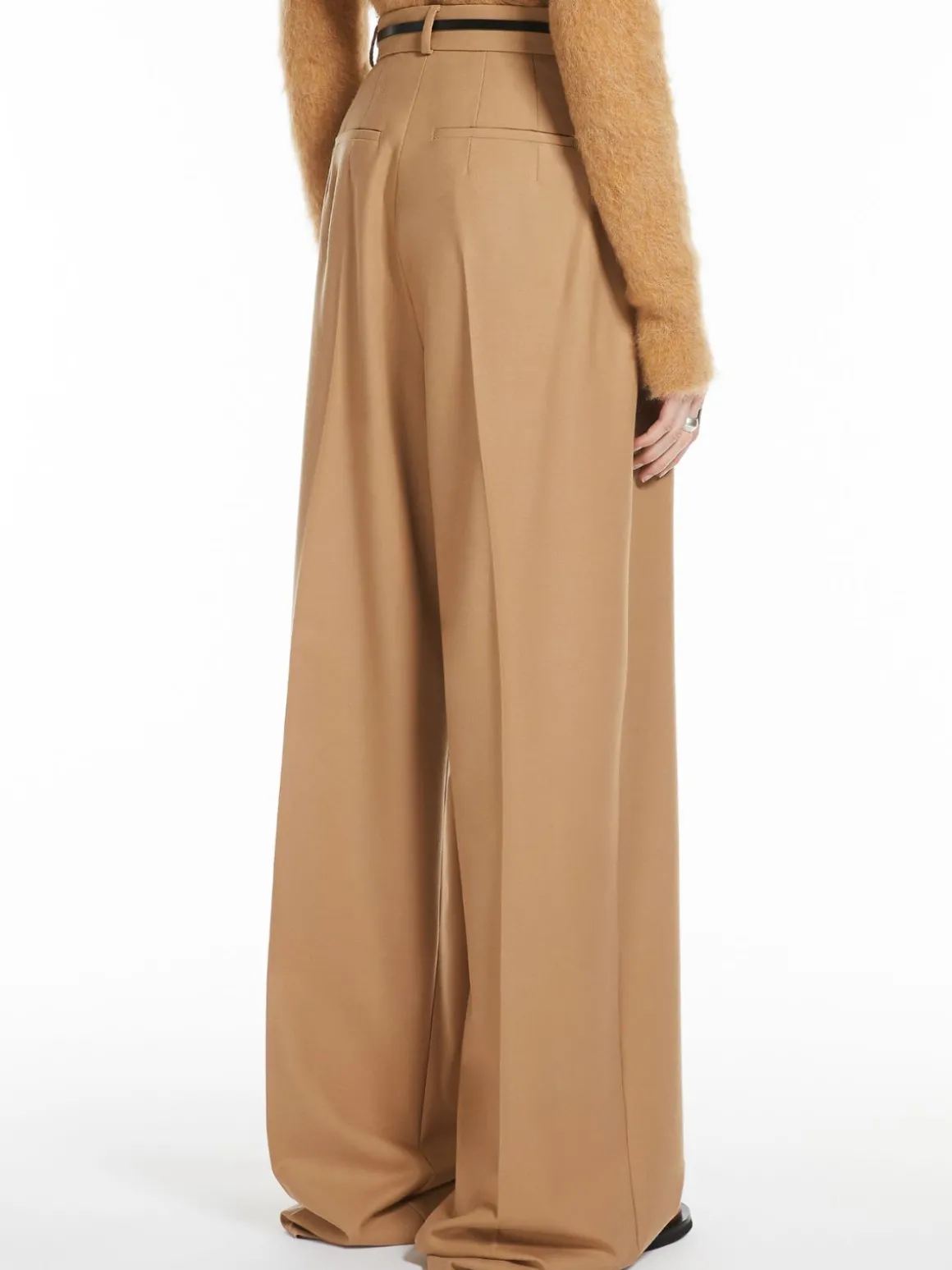 Oversized stretch wool trousers
