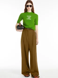 Oversized stretch wool trousers