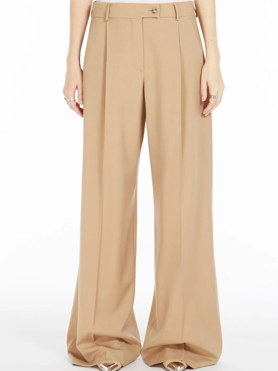 Oversized stretch wool trousers