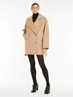 Oversized wool and cashmere coat