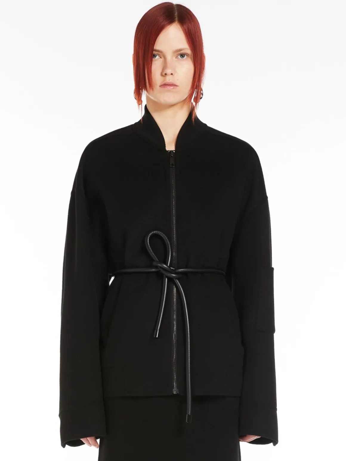 Oversized wool bomber jacket