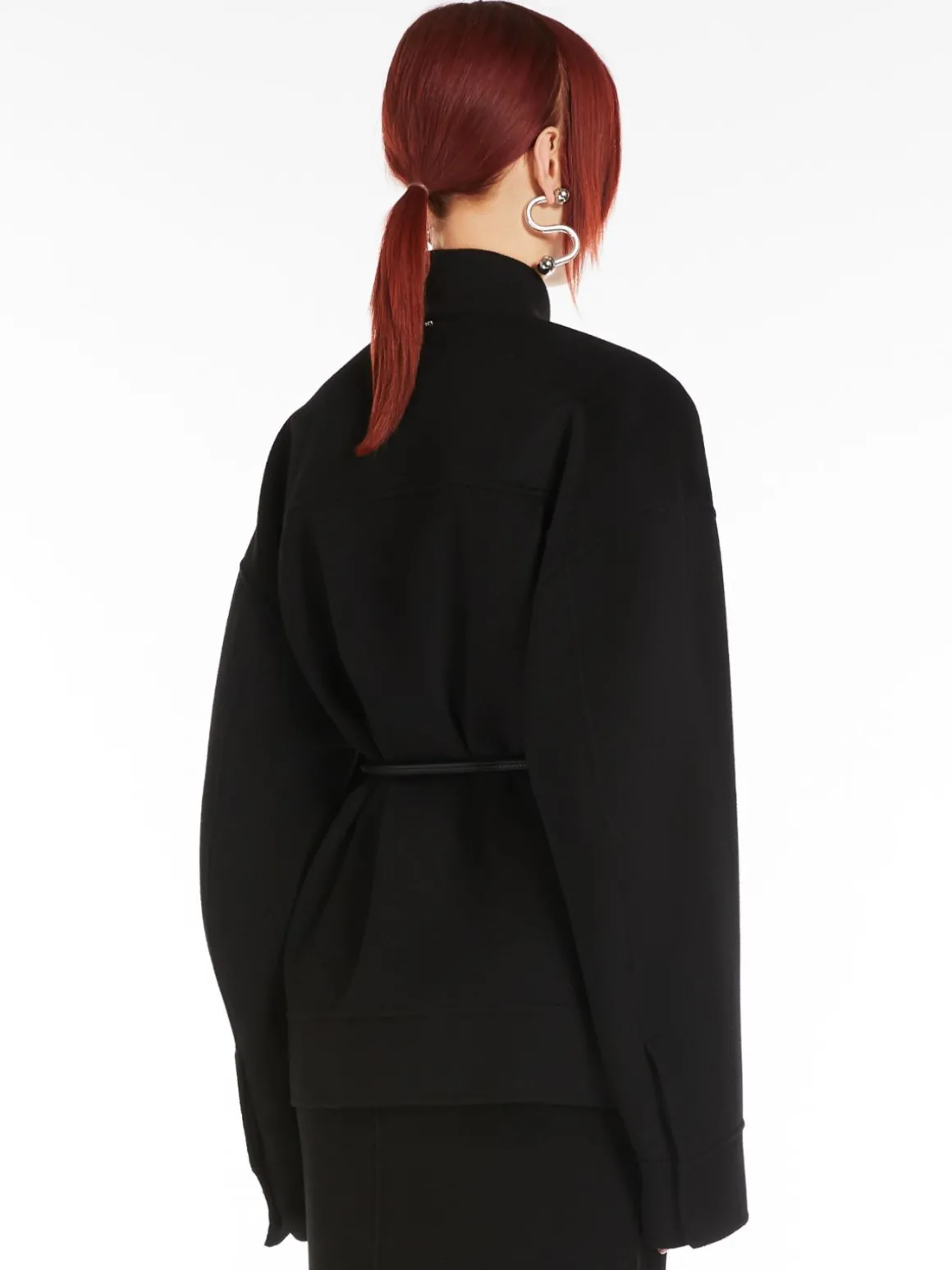 Oversized wool bomber jacket