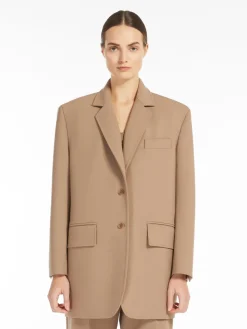Oversized wool crêpe blazer