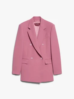 Oversized wool satin crêpe blazer