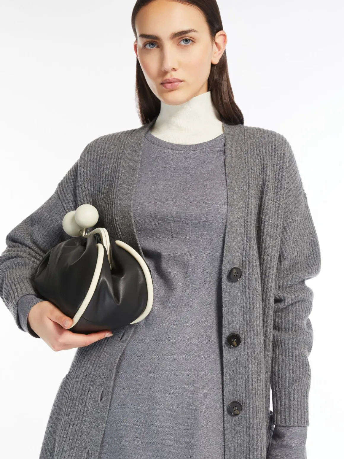 Oversized wool, viscose and cashmere cardigan