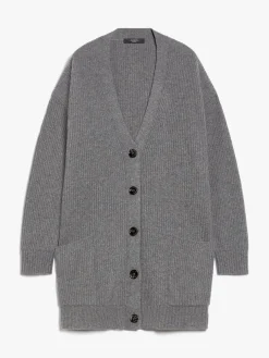 Oversized wool, viscose and cashmere cardigan