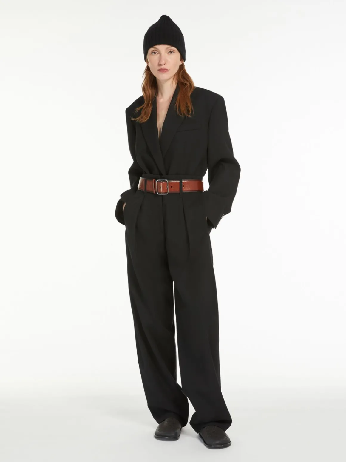 Oversized wool-blend blazer