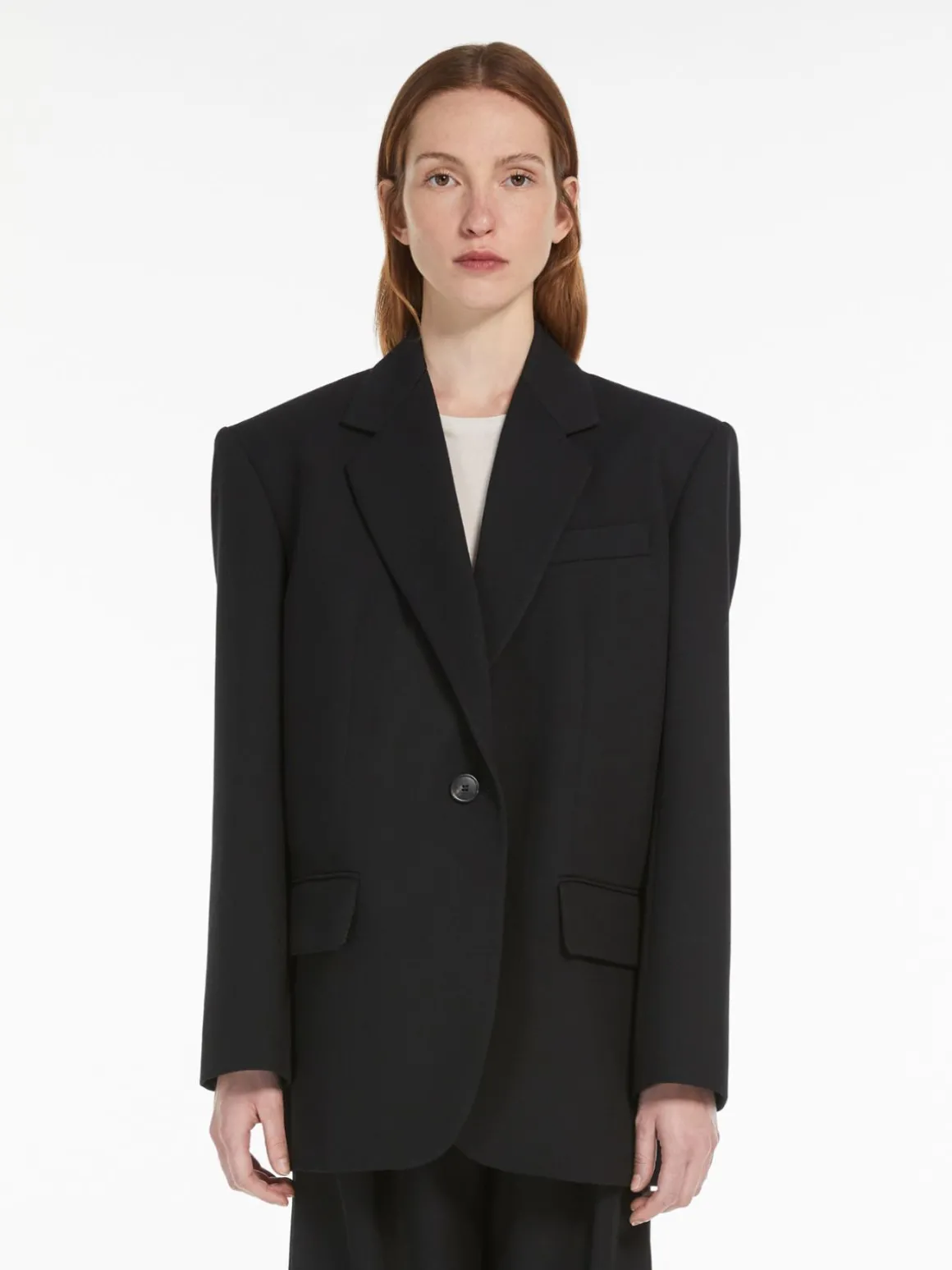 Oversized wool-blend blazer