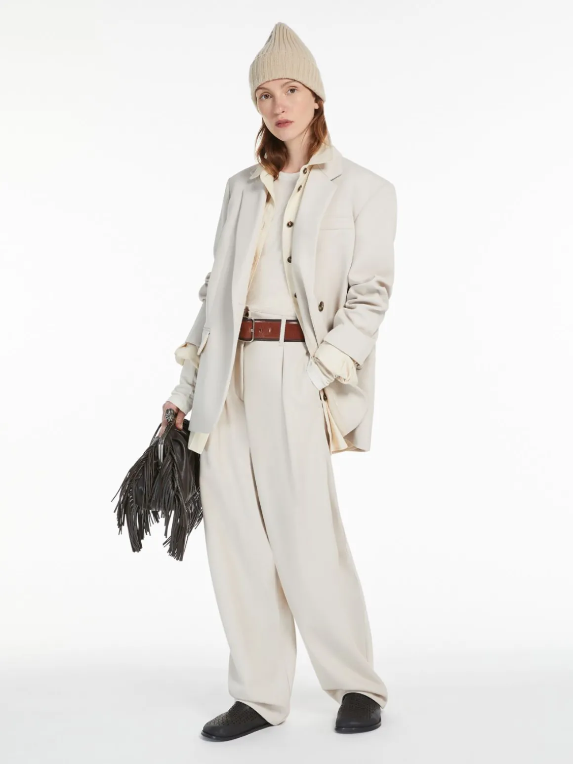 Oversized wool-blend blazer