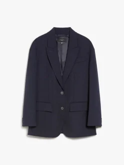 Oversized wool-blend gabardine blazer