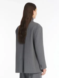 Oversized wool-blend gabardine blazer