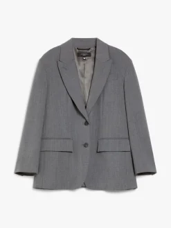 Oversized wool-blend gabardine blazer