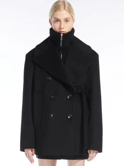 Oversized wool-blend pea coat
