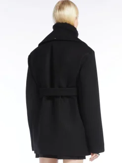 Oversized wool-blend pea coat