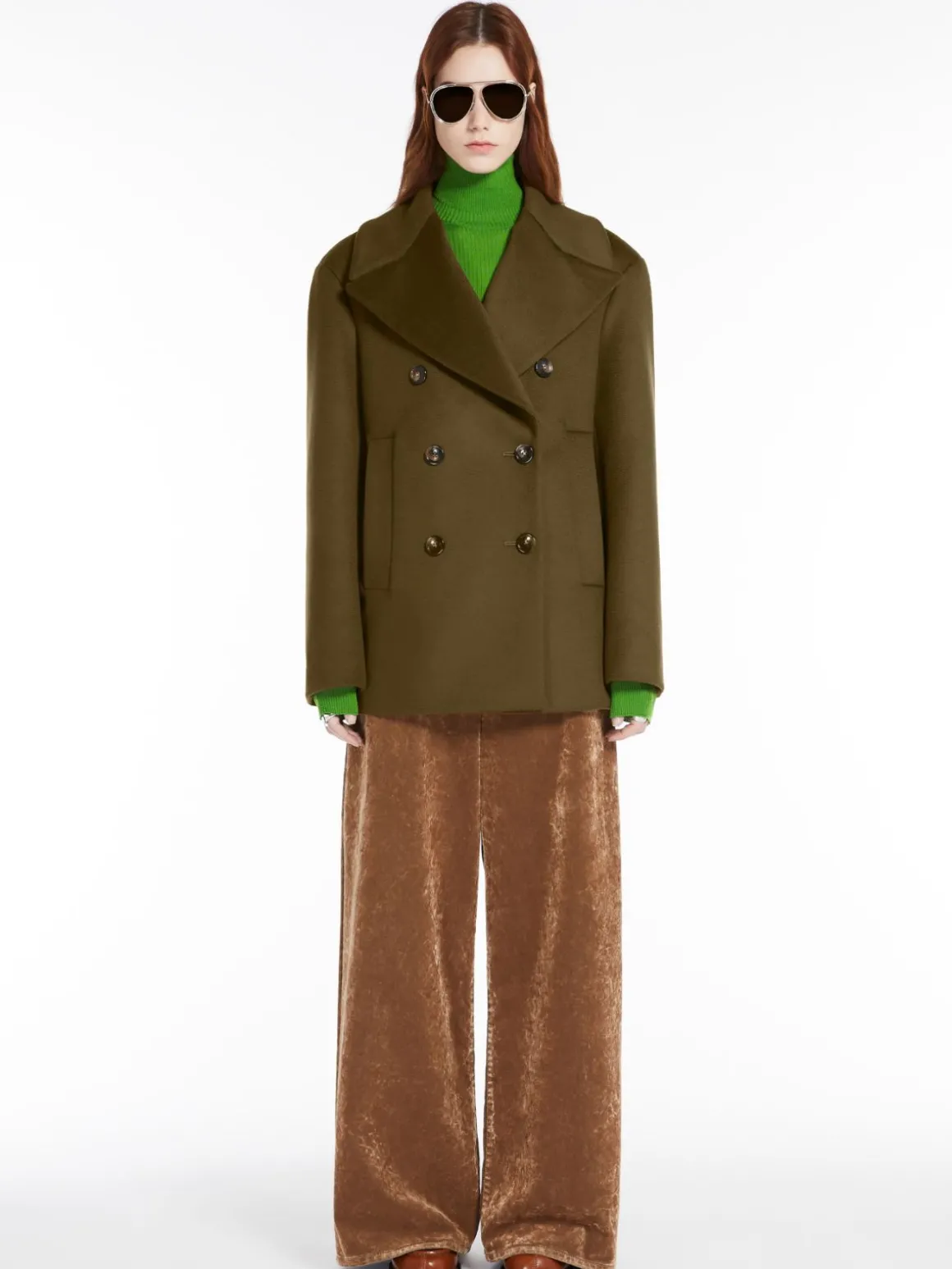 Oversized wool-blend pea coat