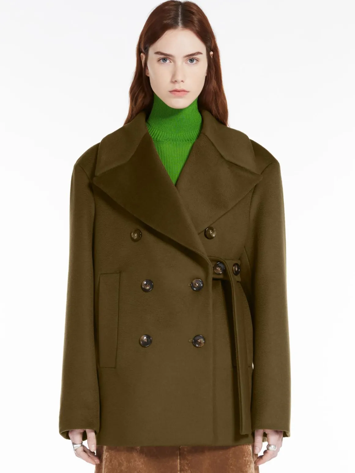 Oversized wool-blend pea coat