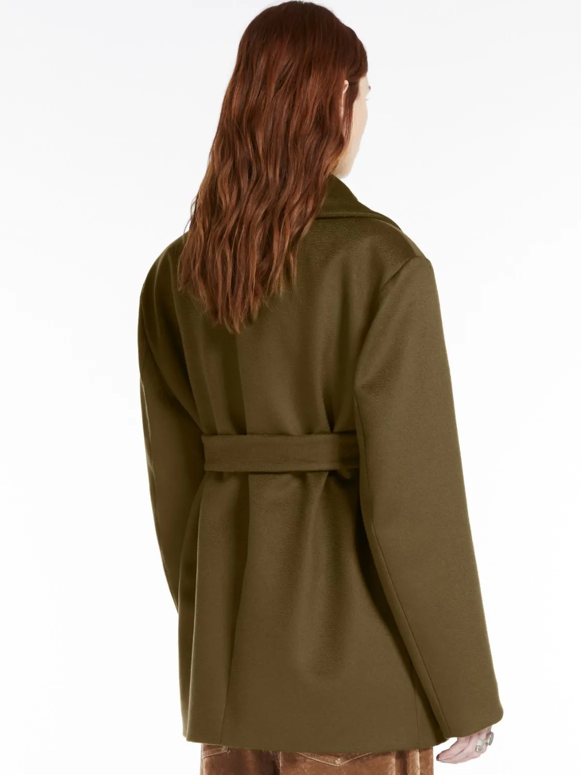 Oversized wool-blend pea coat