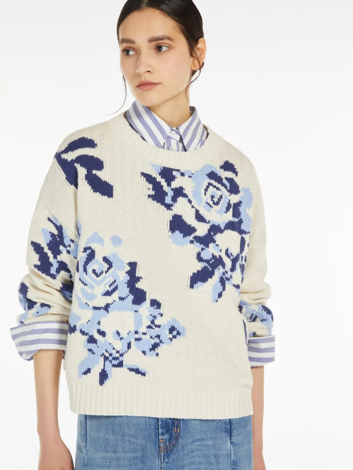 Patterned cotton yarn jumper