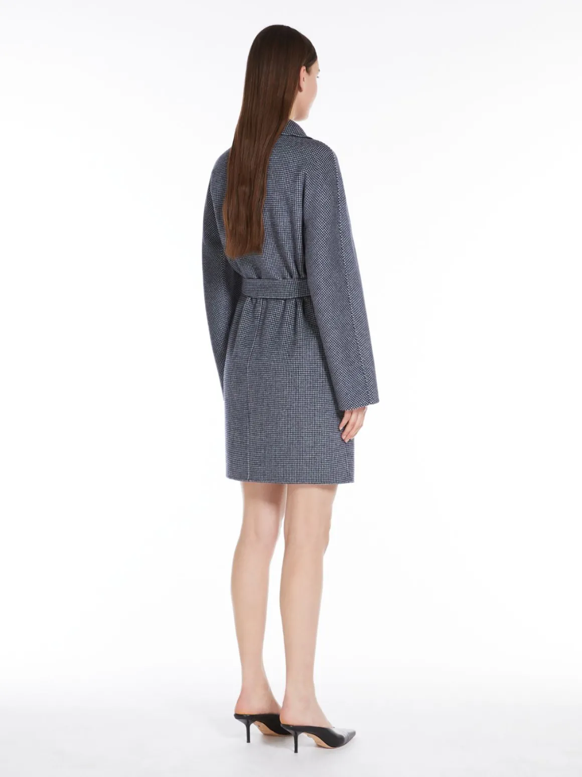 Patterned wool cardigan coat