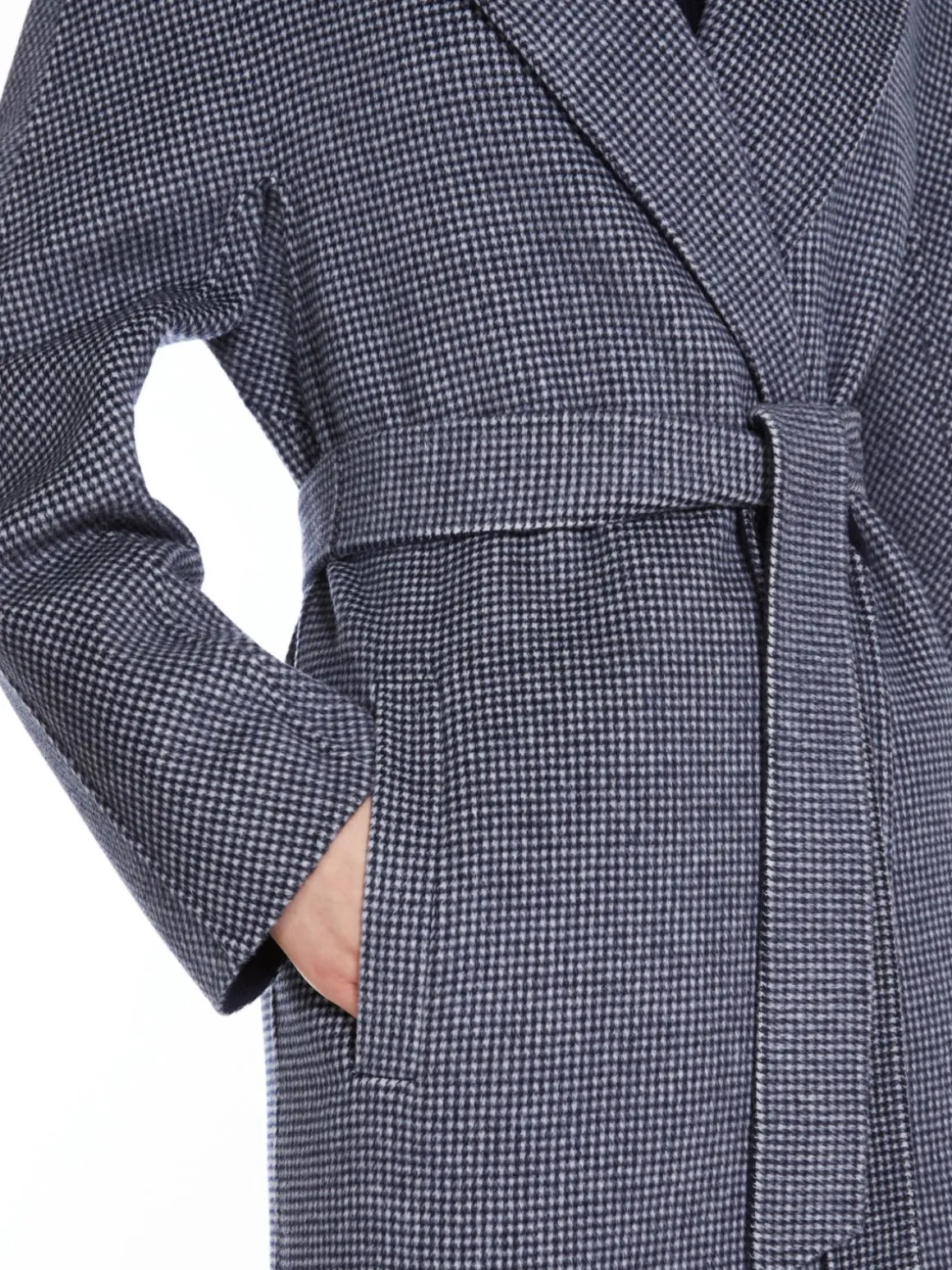 Patterned wool cardigan coat