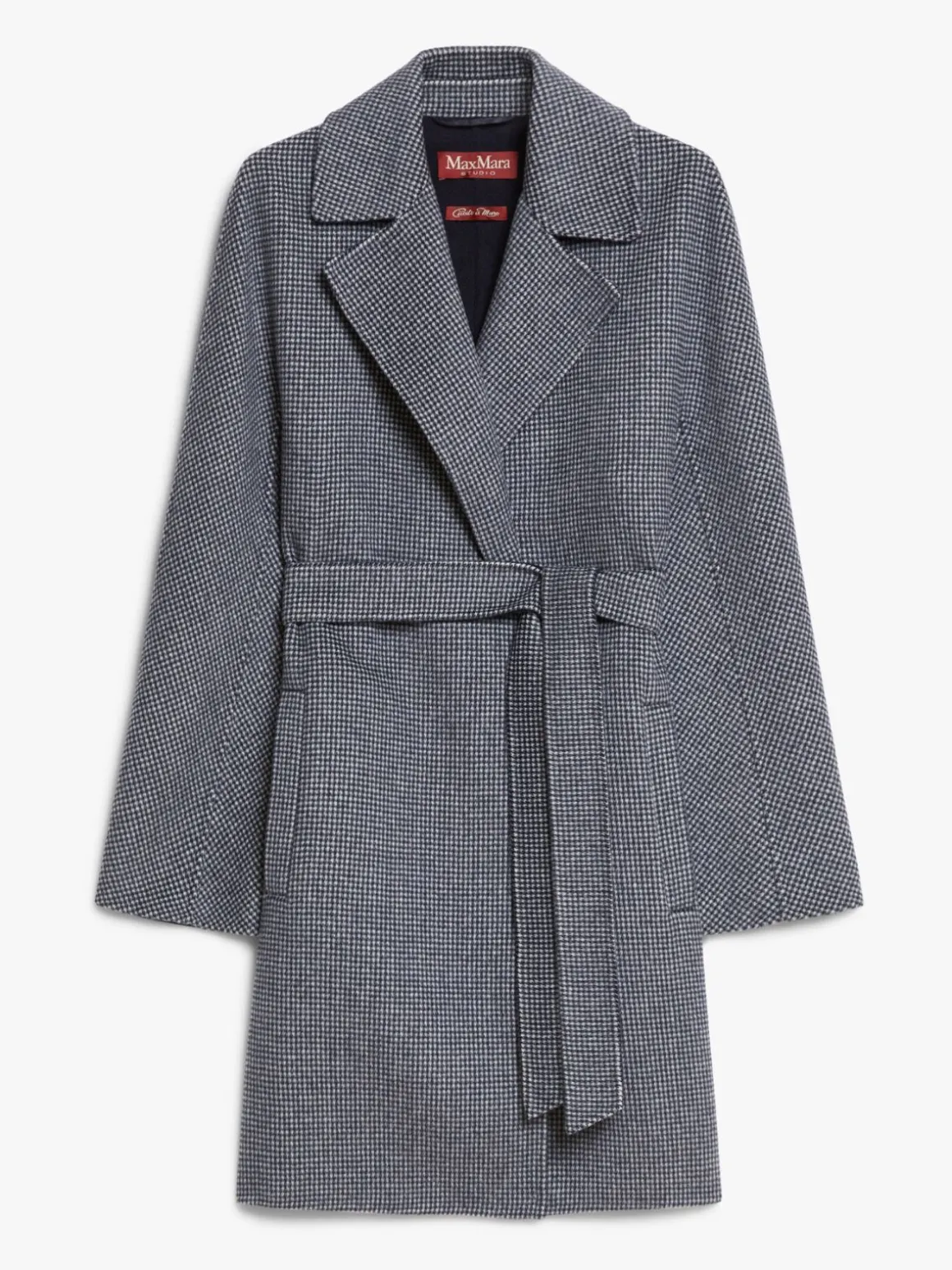 Patterned wool cardigan coat