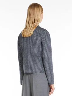 Patterned wool single-breasted jacket