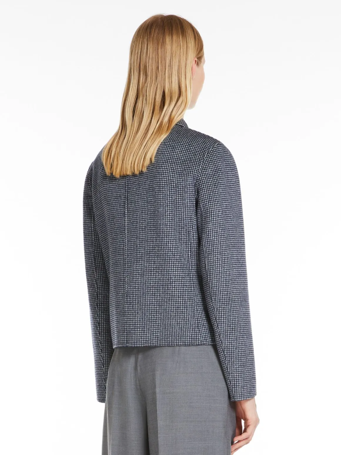 Patterned wool single-breasted jacket