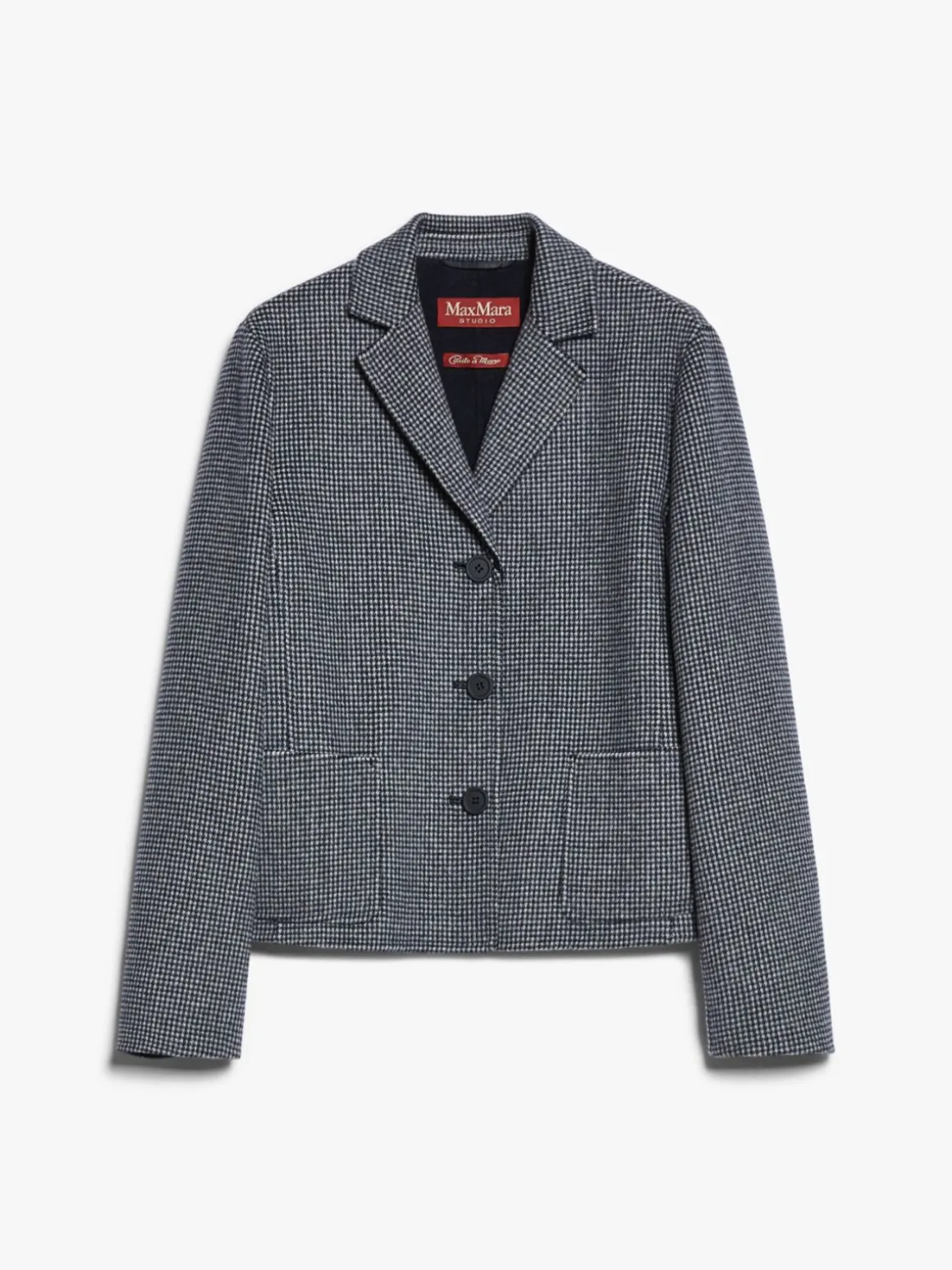 Patterned wool single-breasted jacket