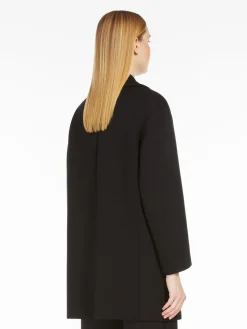 Pea coat in scuba jersey