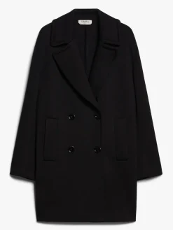 Pea coat in scuba jersey