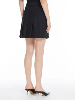 Pleated gabardine skirt