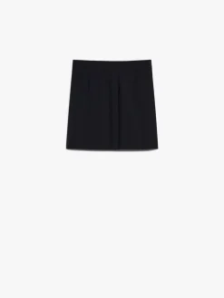 Pleated gabardine skirt