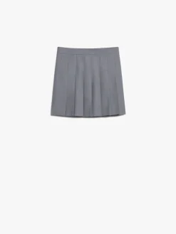 Pleated gabardine skirt