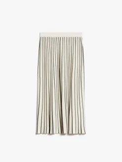 Pleated stretch viscose skirt