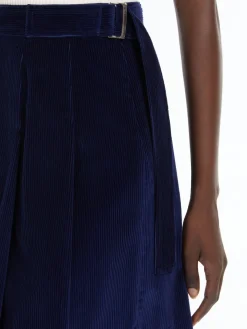 Pleated velvet mini skirt