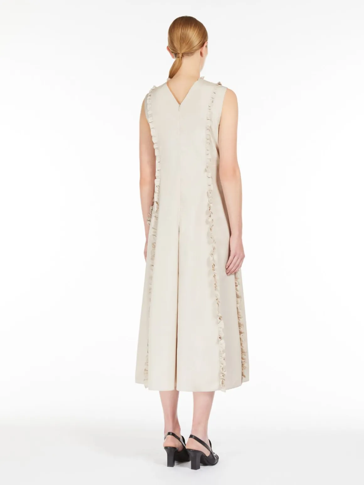 Poplin dress with frills